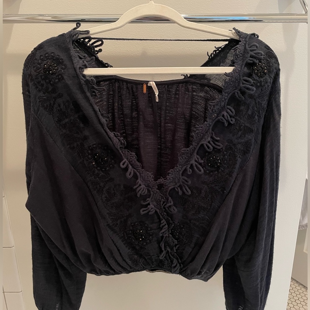 Beautiful Free People embroidered top